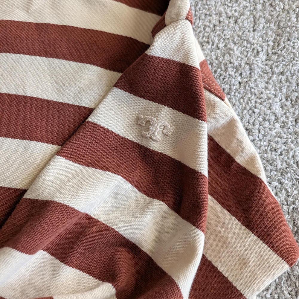 🌼B2G1🌼 Tory Burch Brown and Cream Striped Dress - Picture 2 of 6